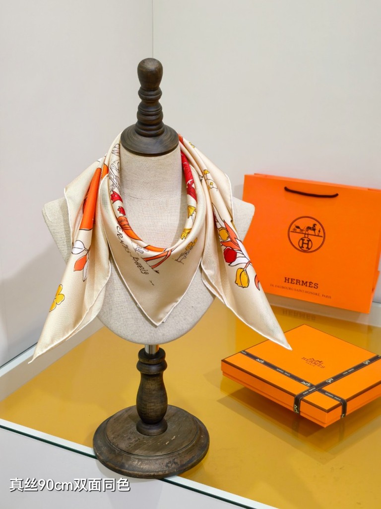 Hermes Double-Sided Silk Scarf-375