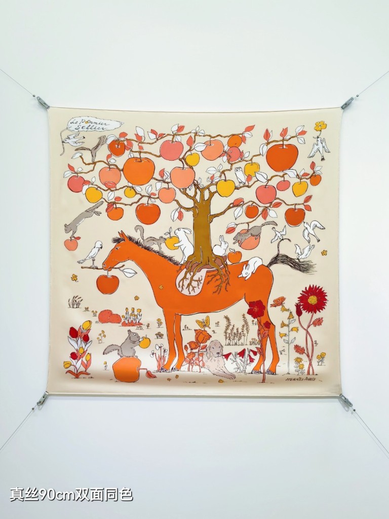 Hermes Double-Sided Silk Scarf-373