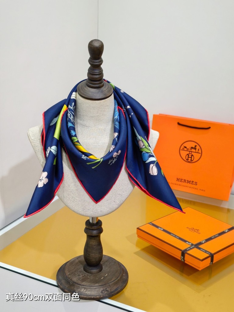 Hermes Double-Sided Silk Scarf-372