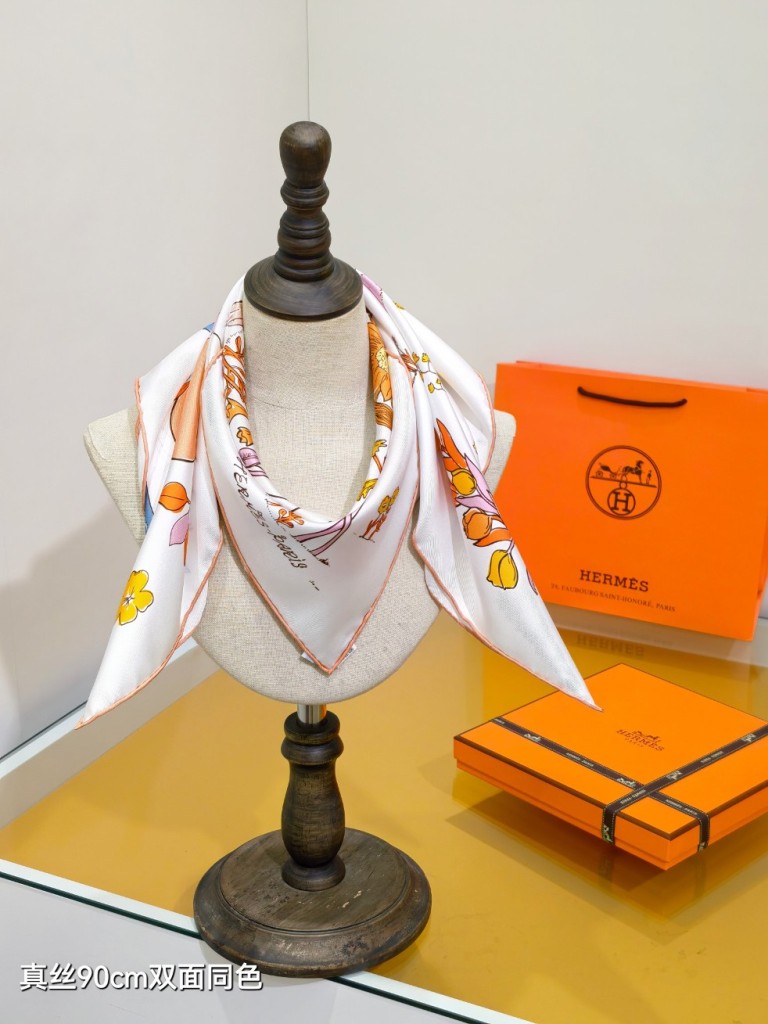Hermes Double-Sided Silk Scarf-369
