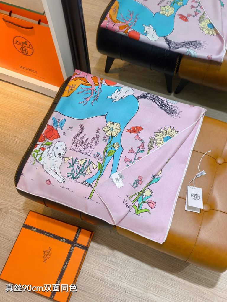 Hermes Double-Sided Silk Scarf-365