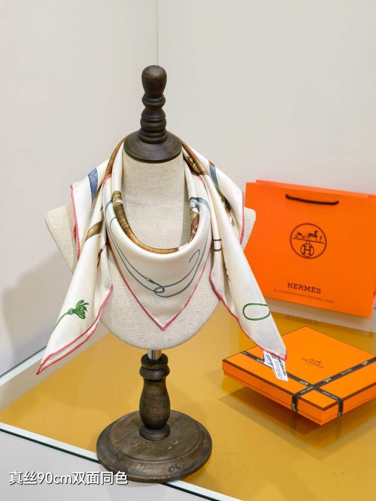 Hermes Double-Sided Silk Scarf-359