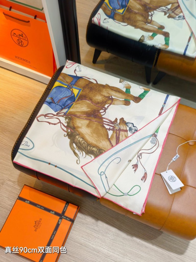 Hermes Double-Sided Silk Scarf-358