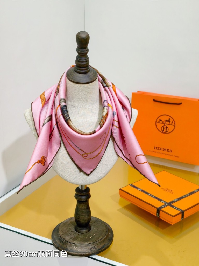 Hermes Double-Sided Silk Scarf-356