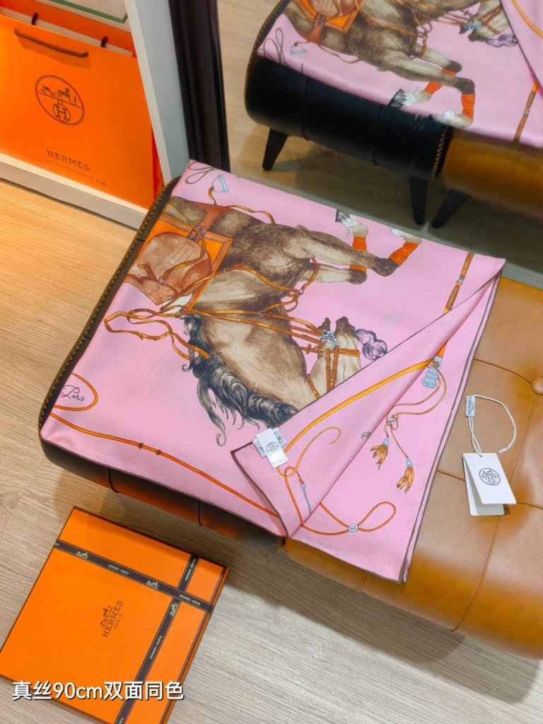 Hermes Double-Sided Silk Scarf-355