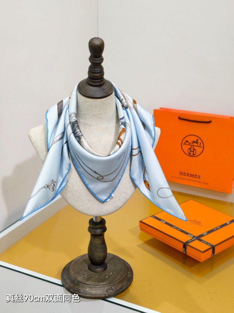 Hermes Double-Sided Silk Scarf-353