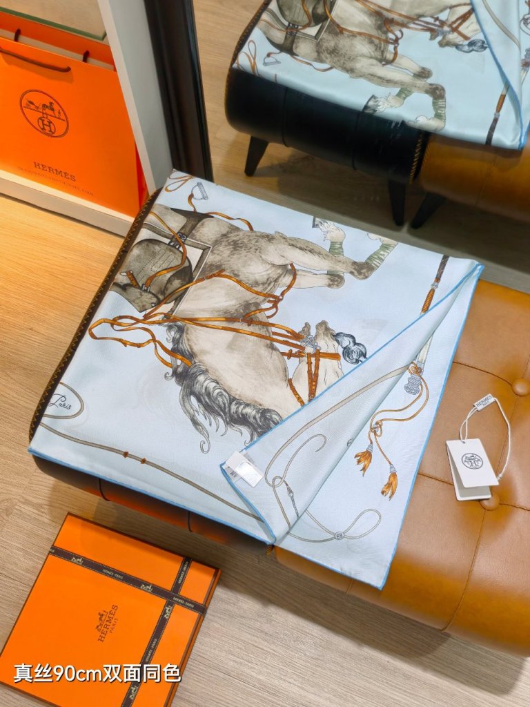 Hermes Double-Sided Silk Scarf-352