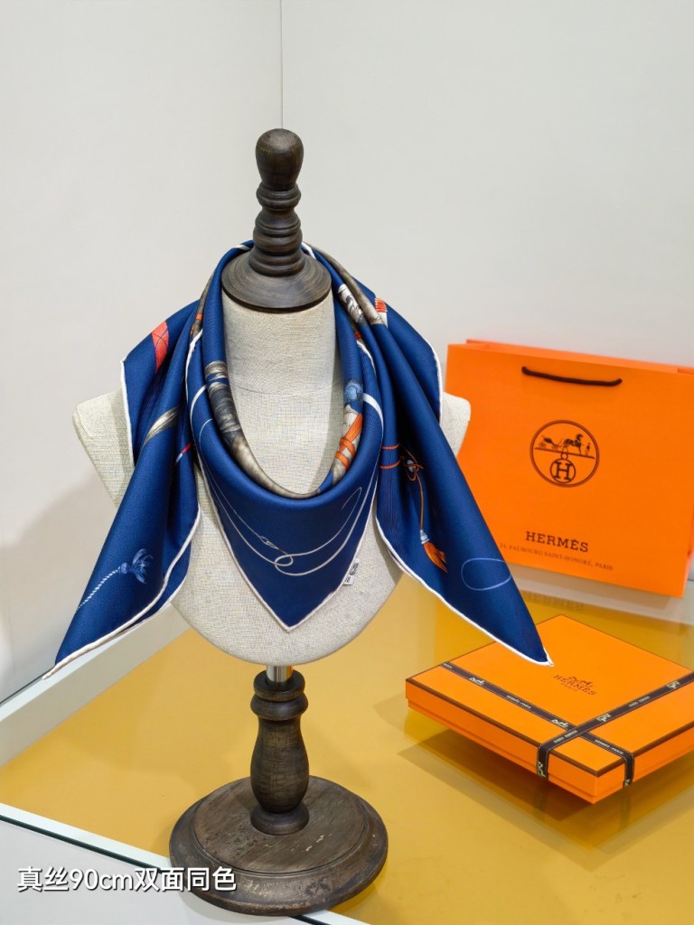 Hermes Double-Sided Silk Scarf-350