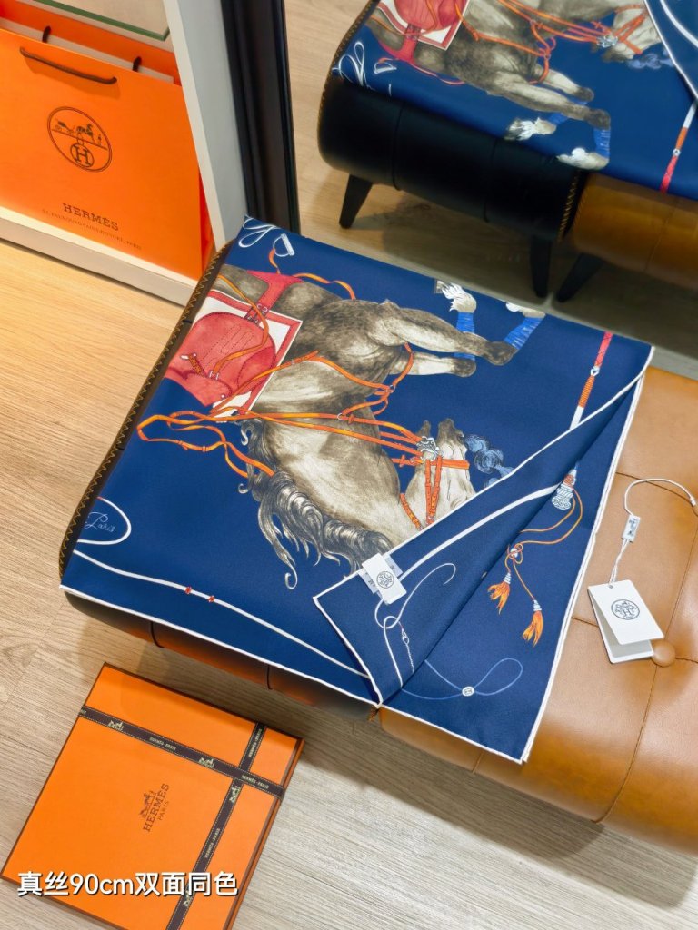 Hermes Double-Sided Silk Scarf-349