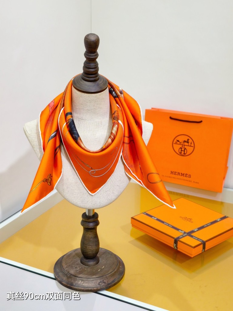 Hermes Double-Sided Silk Scarf-347