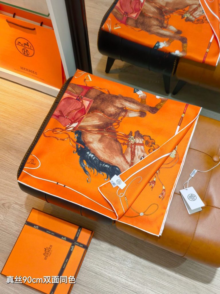 Hermes Double-Sided Silk Scarf-346