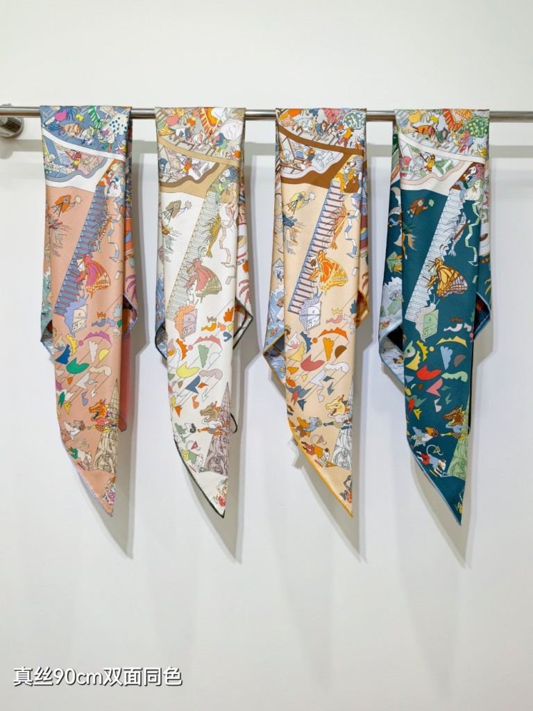 Hermes Double-Sided Silk Scarf-344