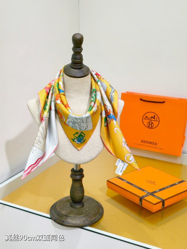 Hermes Double-Sided Silk Scarf-340