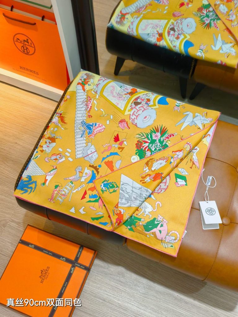 Hermes Double-Sided Silk Scarf-339