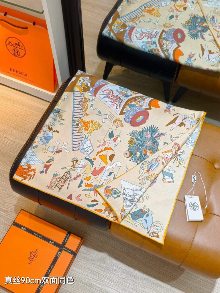 Hermes Double-Sided Silk Scarf-336
