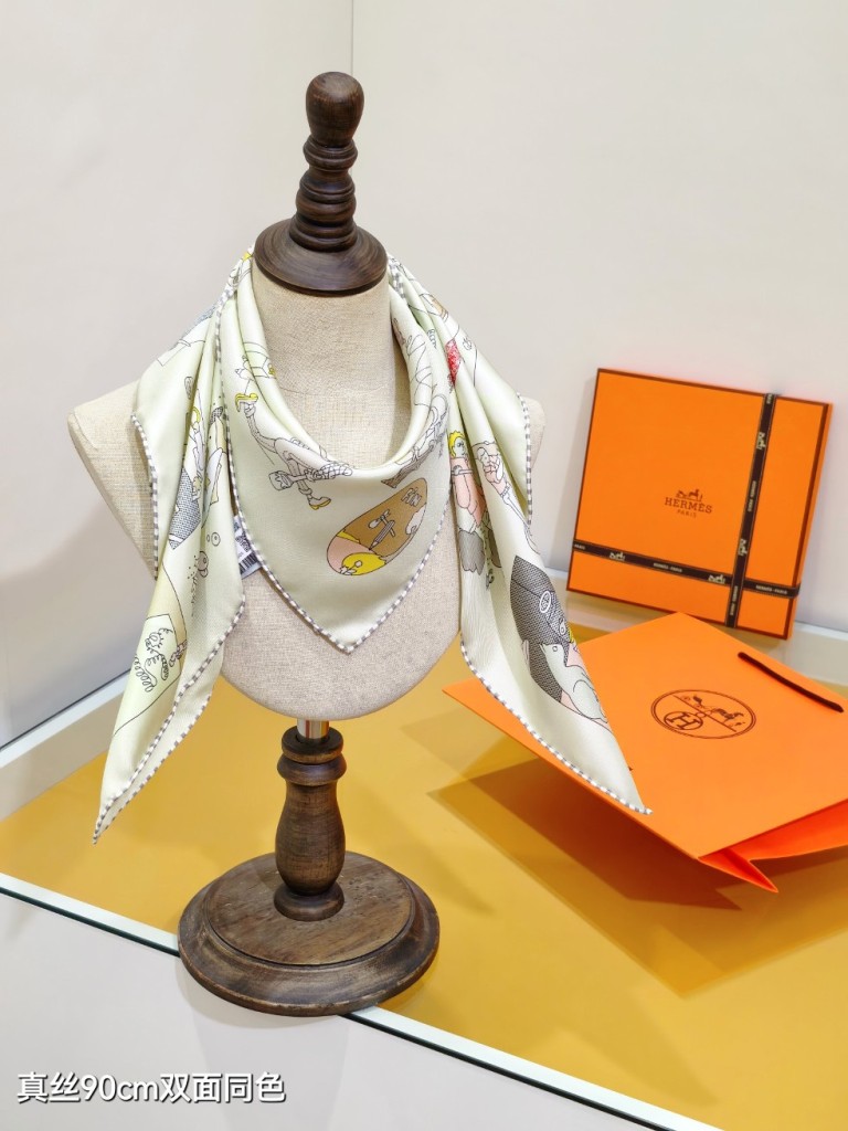 Hermes Double-Sided Silk Scarf-331