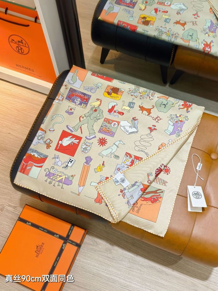 Hermes Double-Sided Silk Scarf-327
