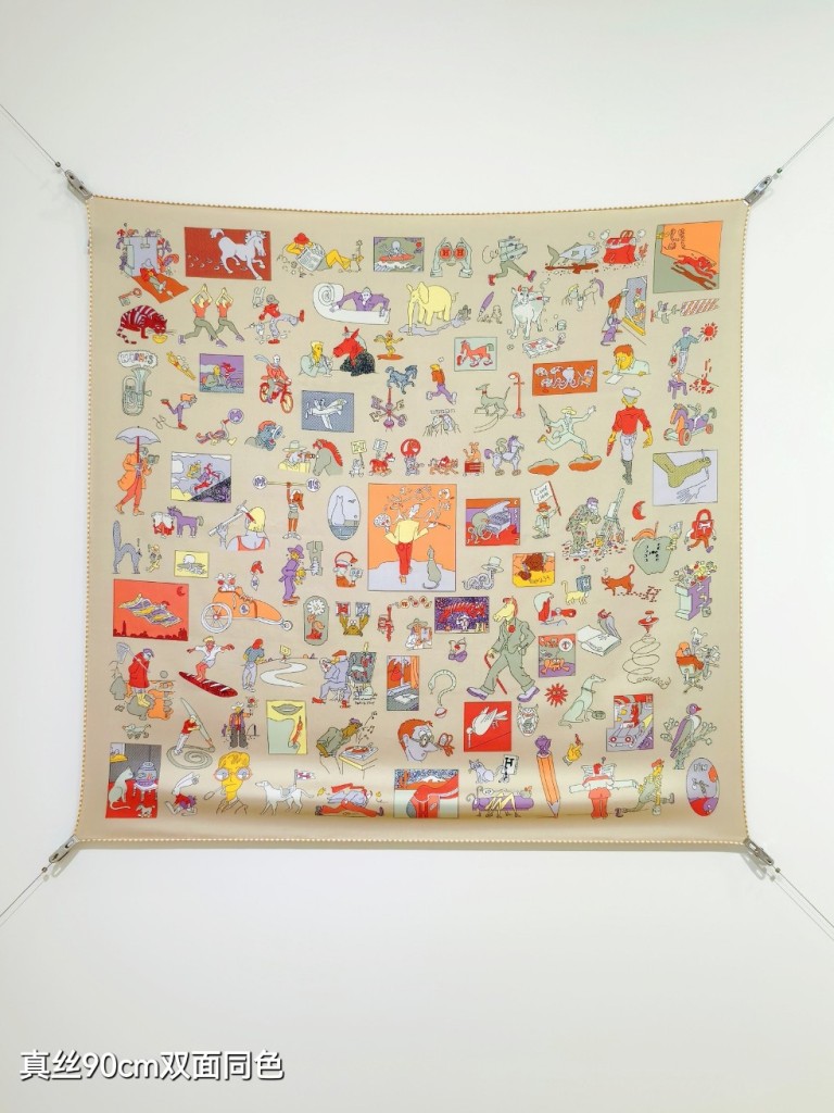 Hermes Double-Sided Silk Scarf-326