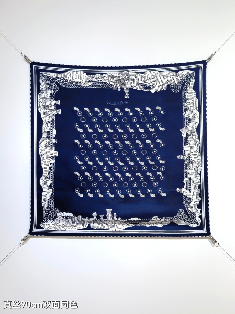 Hermes Double-Sided Silk Scarf-323