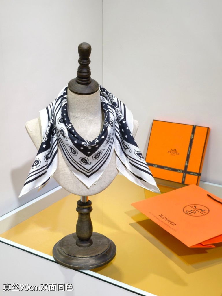 Hermes Double-Sided Silk Scarf-322