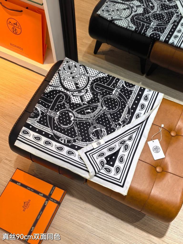 Hermes Double-Sided Silk Scarf-321