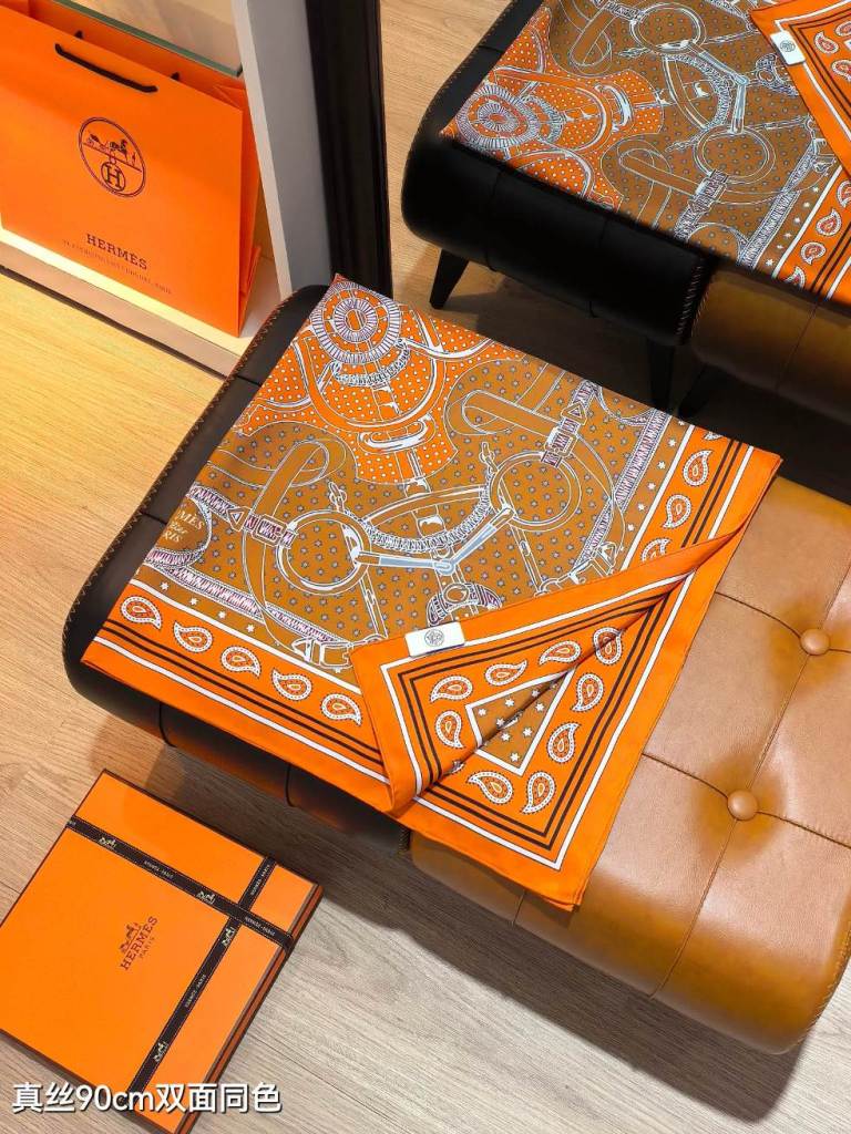 Hermes Double-Sided Silk Scarf-318