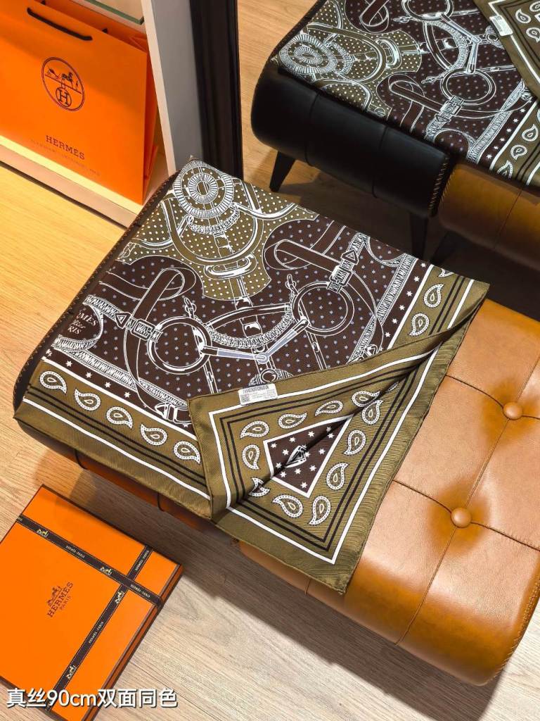 Hermes Double-Sided Silk Scarf-315