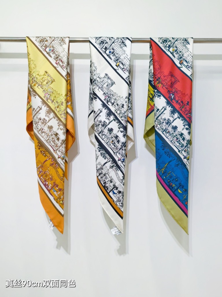 Hermes Double-Sided Silk Scarf-313