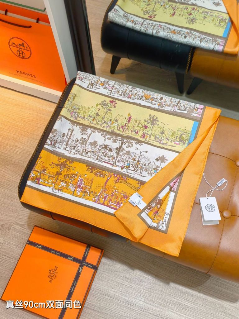 Hermes Double-Sided Silk Scarf-312