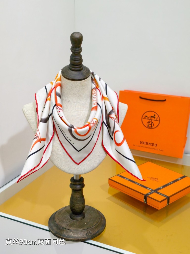 Hermes Double-Sided Silk Scarf-305