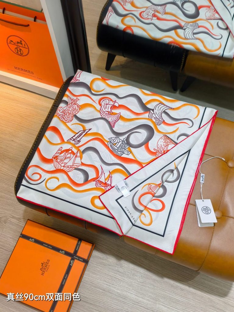 Hermes Double-Sided Silk Scarf-304