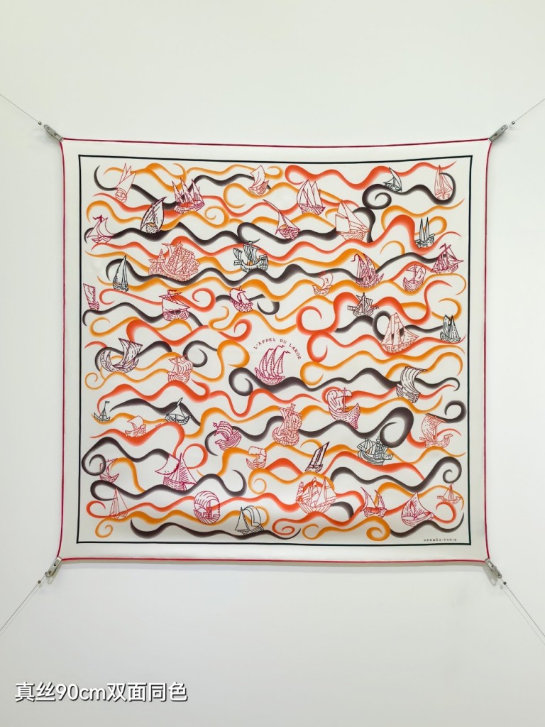 Hermes Double-Sided Silk Scarf-303