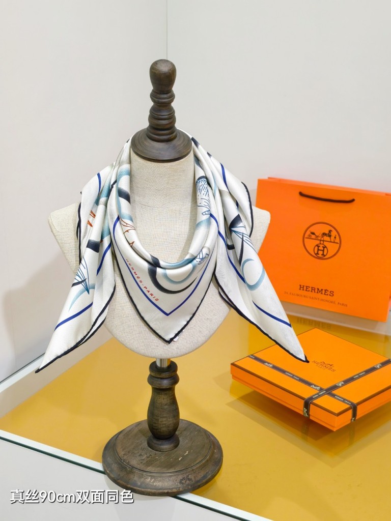 Hermes Double-Sided Silk Scarf-302
