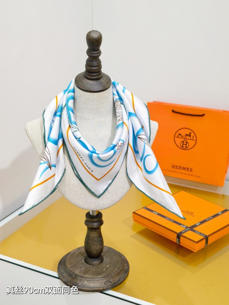 Hermes Double-Sided Silk Scarf-299