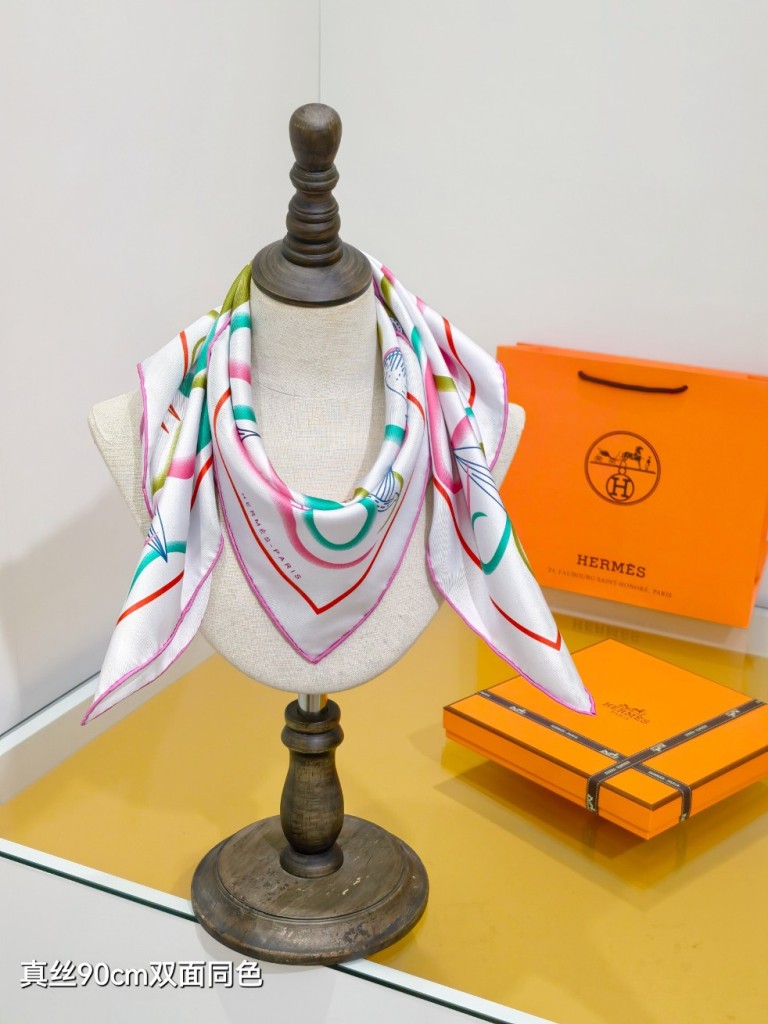 Hermes Double-Sided Silk Scarf-296