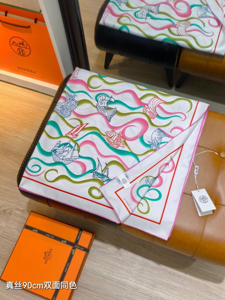 Hermes Double-Sided Silk Scarf-295