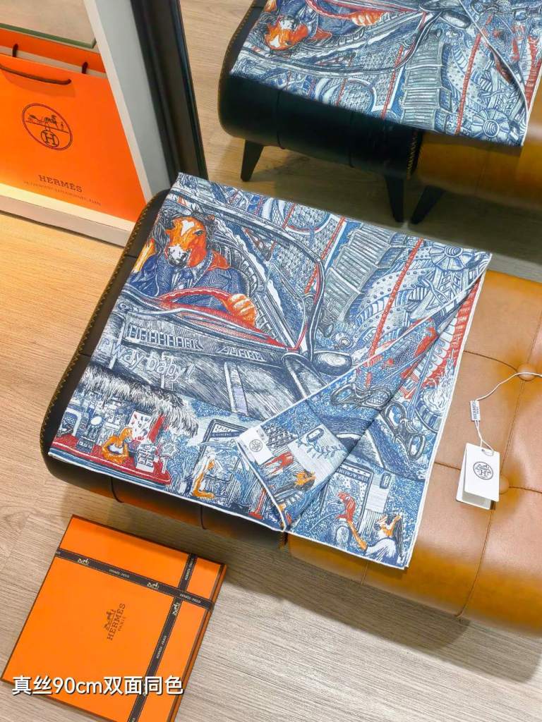 Hermes Double-Sided Silk Scarf-292
