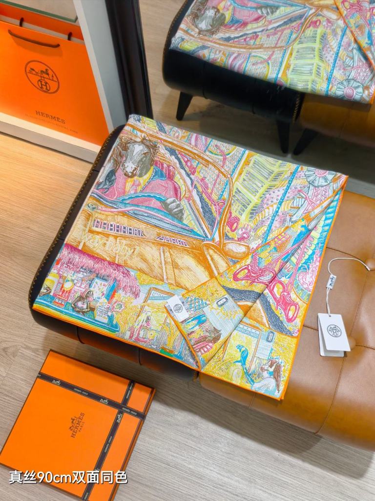 Hermes Double-Sided Silk Scarf-288