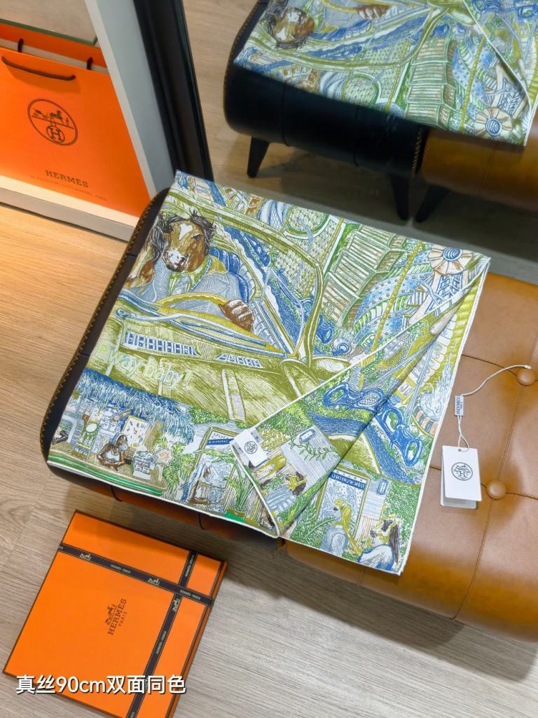 Hermes Double-Sided Silk Scarf-286