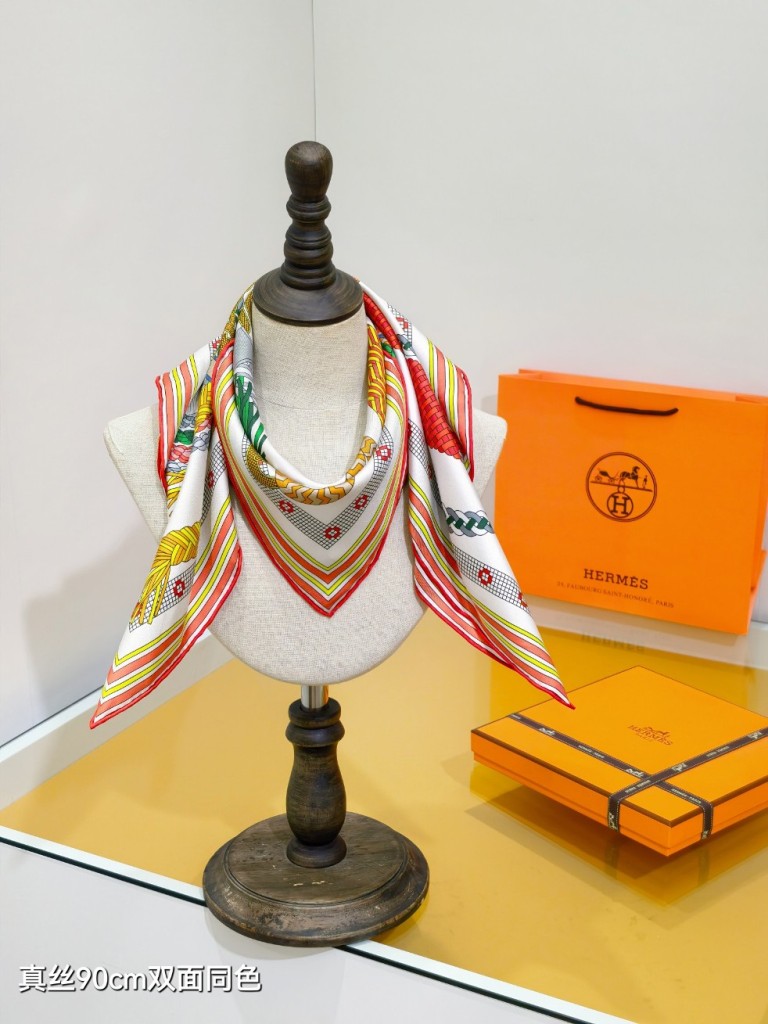 Hermes Double-Sided Silk Scarf-283