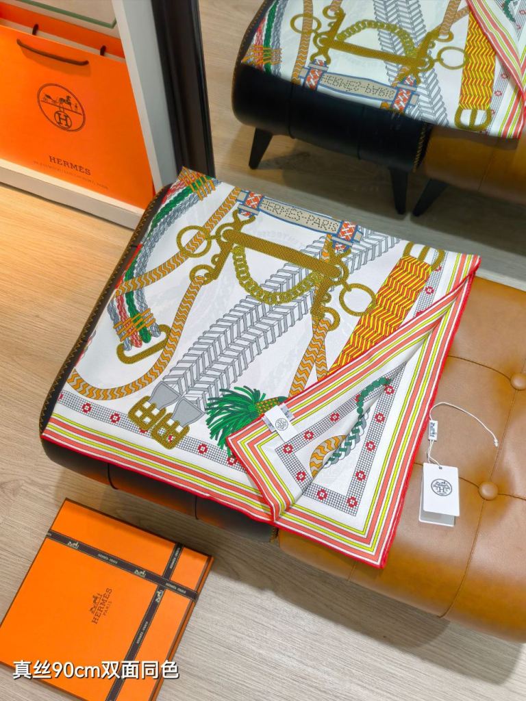 Hermes Double-Sided Silk Scarf-282