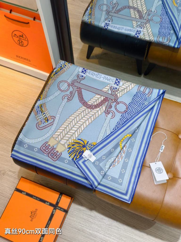 Hermes Double-Sided Silk Scarf-276