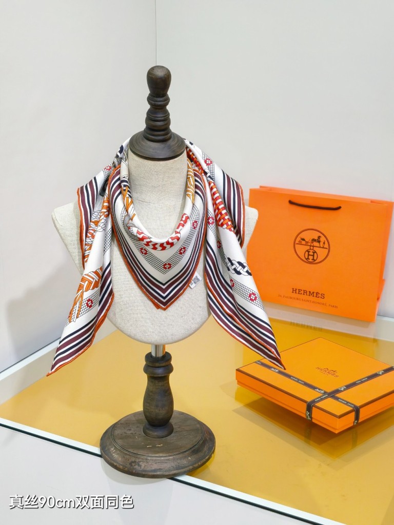 Hermes Double-Sided Silk Scarf-274