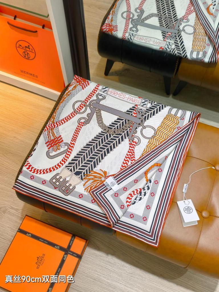 Hermes Double-Sided Silk Scarf-273