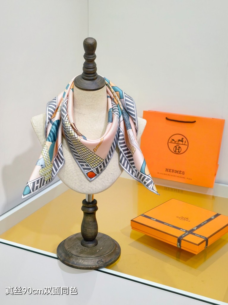 Hermes Double-Sided Silk Scarf-263