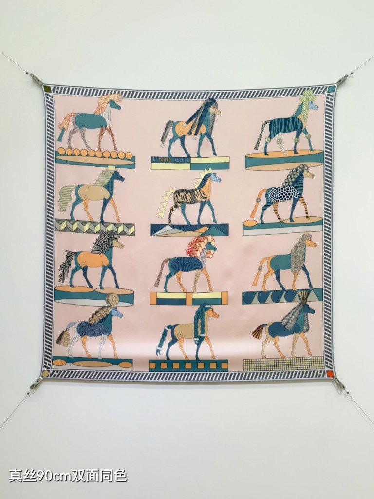 Hermes Double-Sided Silk Scarf-261