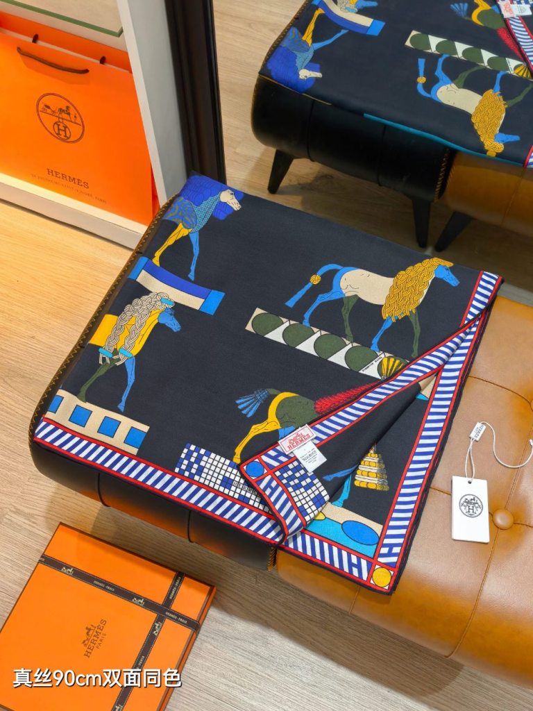 Hermes Double-Sided Silk Scarf-259