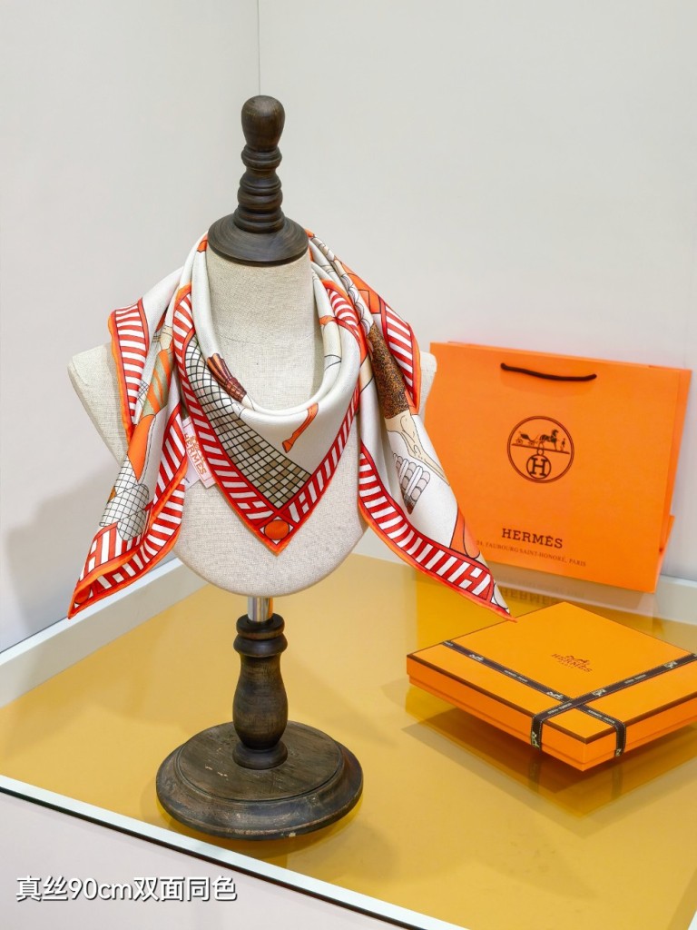 Hermes Double-Sided Silk Scarf-257
