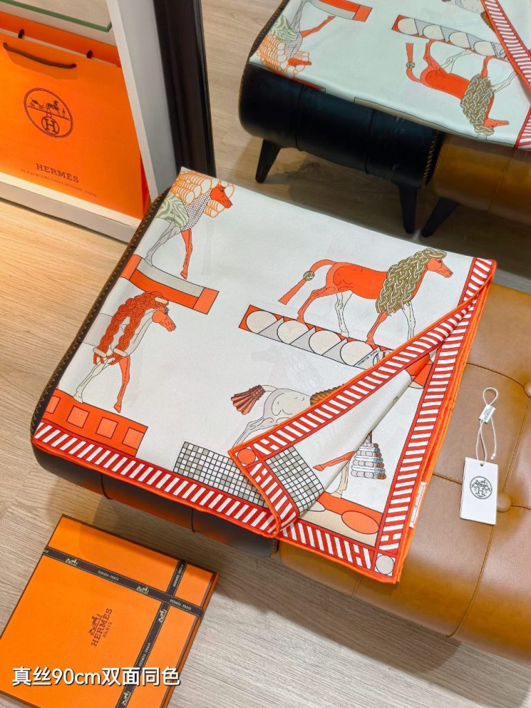 Hermes Double-Sided Silk Scarf-256