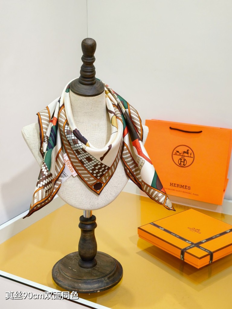 Hermes Double-Sided Silk Scarf-254